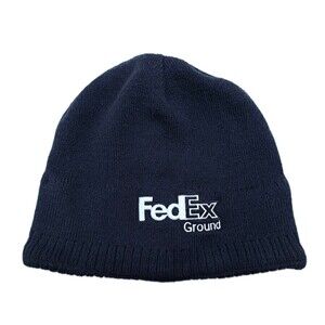 Fedex Ground Navy Blue Unisex Beanie Winter Hat Cap Knit Lined